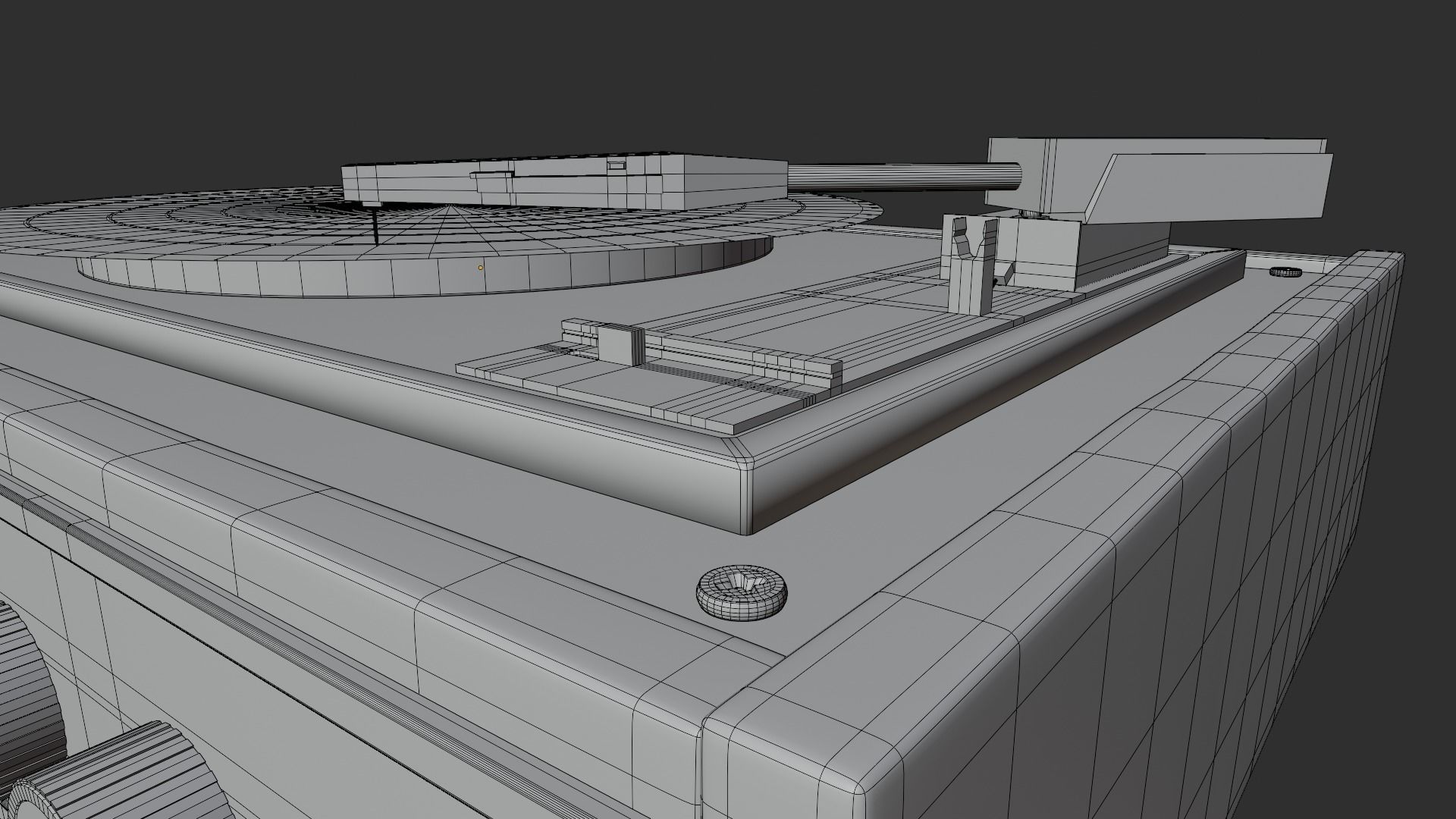 Vintage record player Free 3D model_4