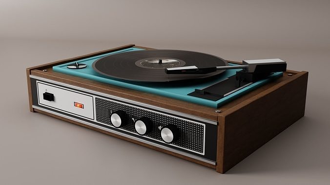 Vintage record player Free 3D model