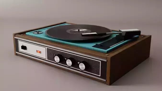 Vintage record player Free 3D model