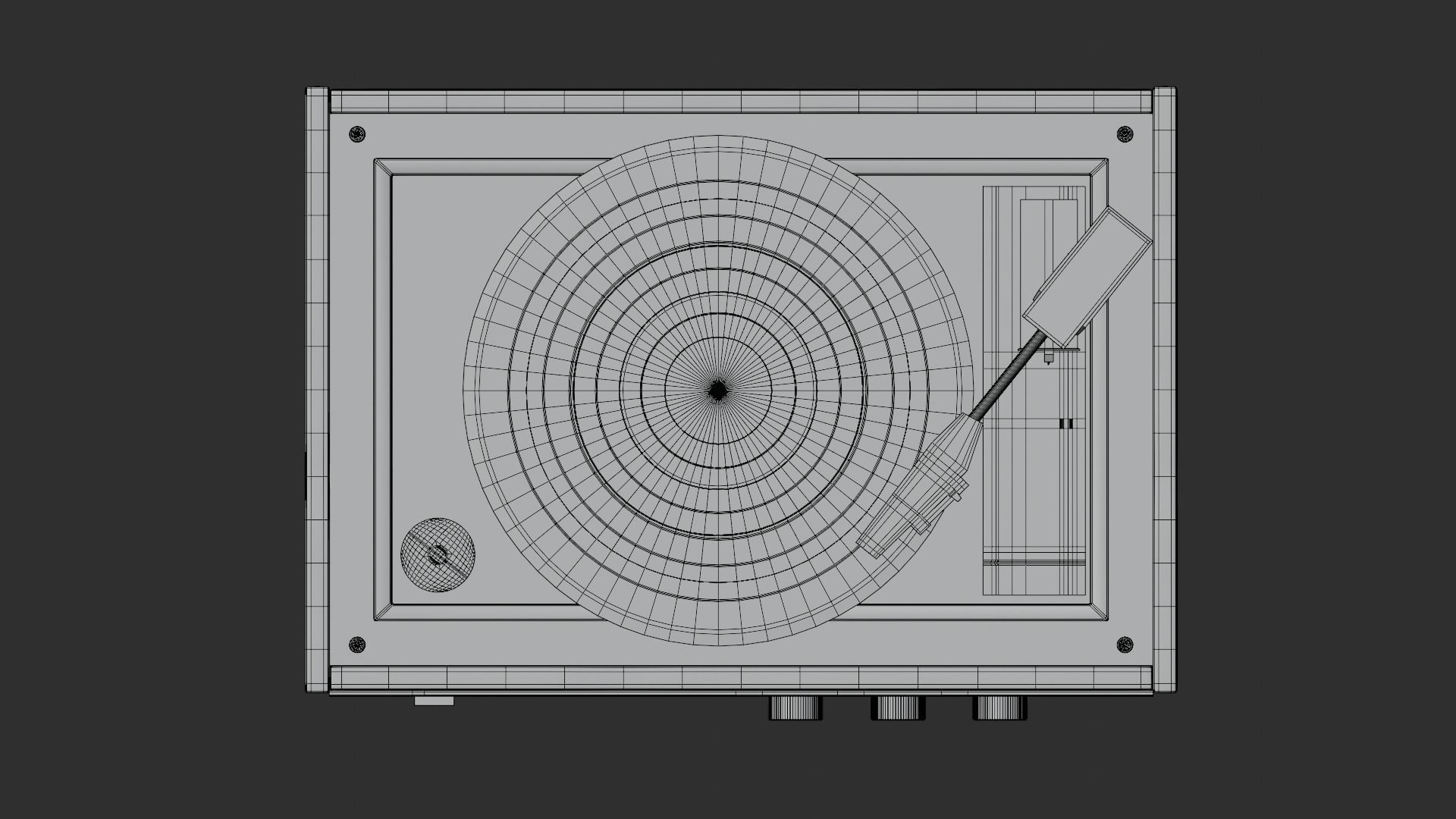 Vintage record player Free 3D model_9