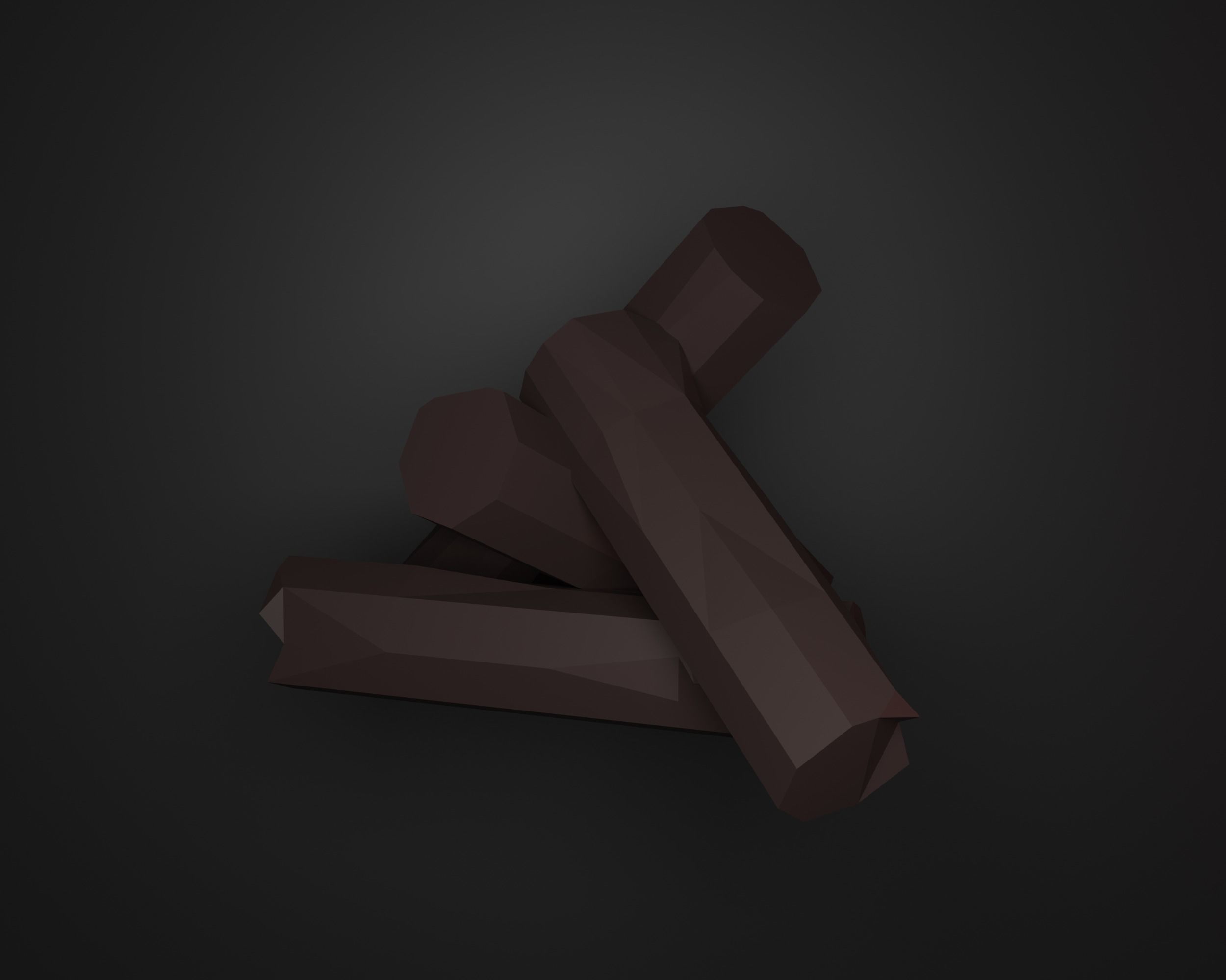 Campfire bonfire Low-poly 3D model_7