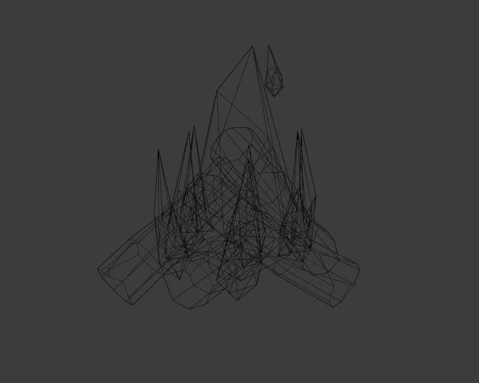 Campfire bonfire Low-poly 3D model_3