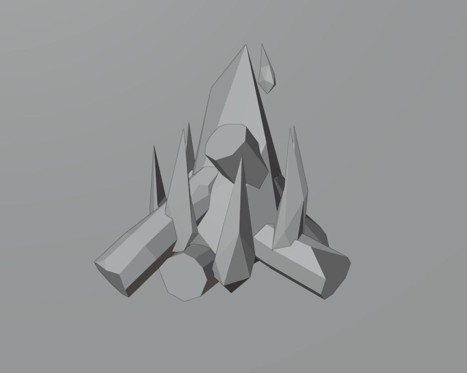 Campfire bonfire Low-poly 3D model_2