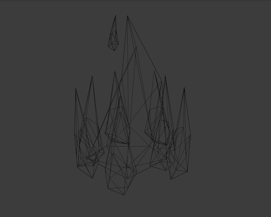 Campfire bonfire Low-poly 3D model_9