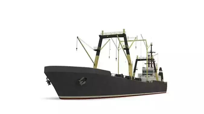 dry cargo ship Low-poly 3D model