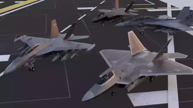 Fighter Jets Packs 6th Gen Low-poly 3D model