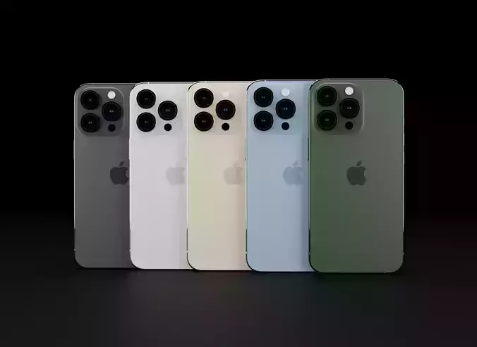 Apple iPhone 13 Pro in All Official Colors Low-poly 3D model