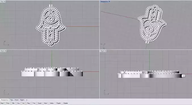 HAMZA HAND PENDANT FILLED OF DIAMONDS