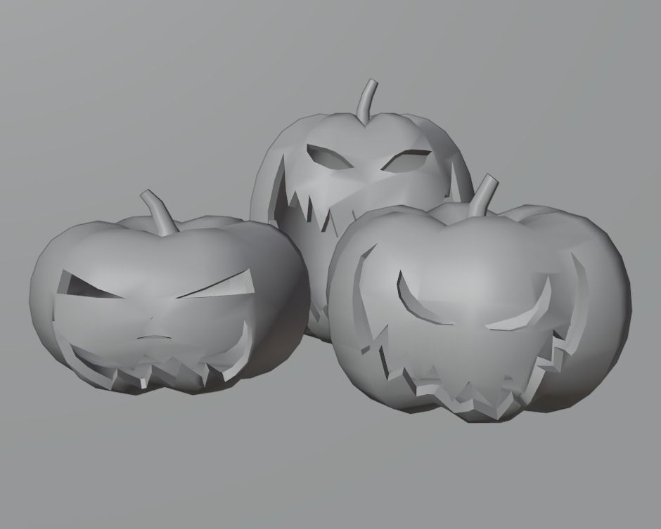 Pumpkins halloween pumpkin Low-poly 3D model_1
