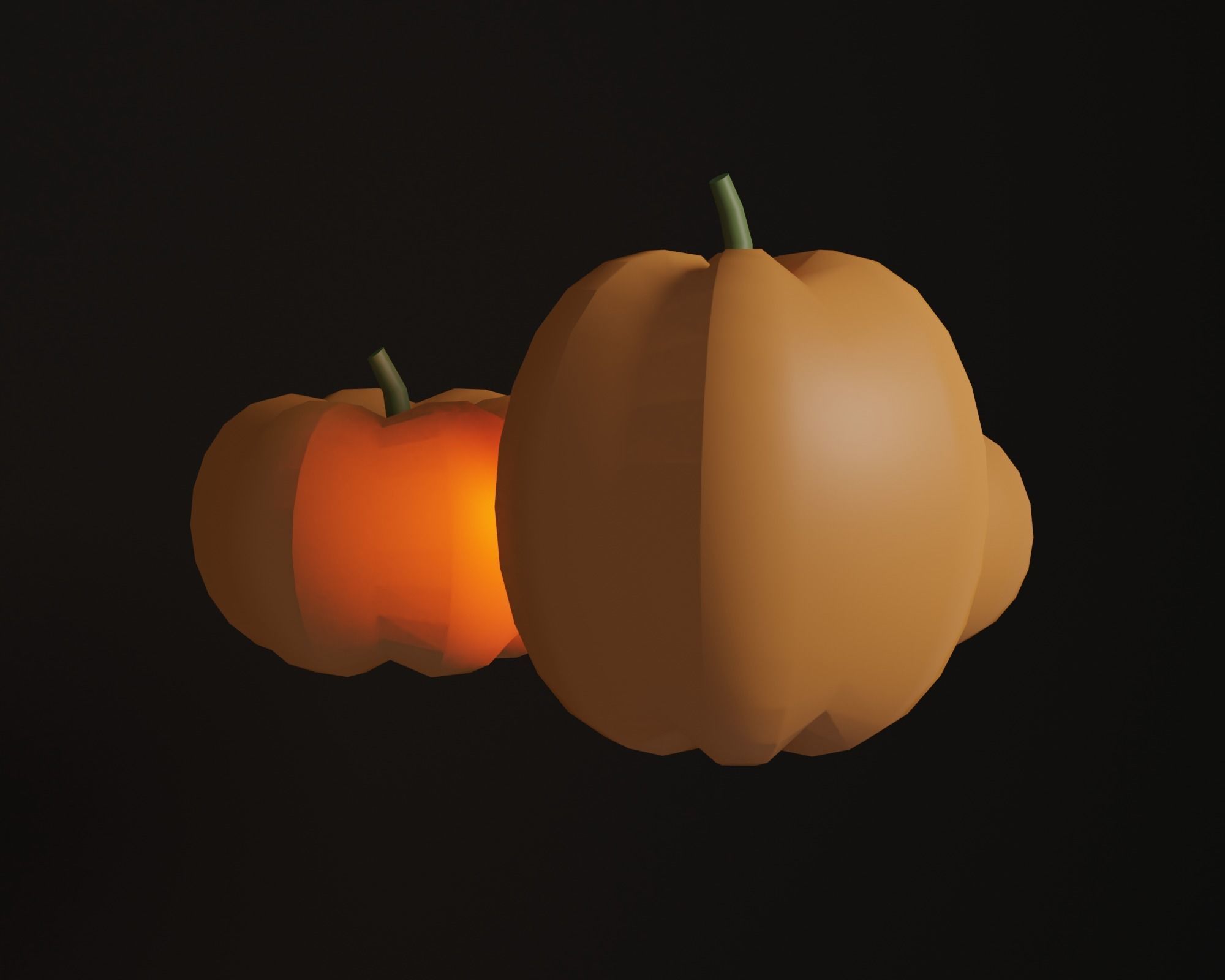 Pumpkins halloween pumpkin Low-poly 3D model_9