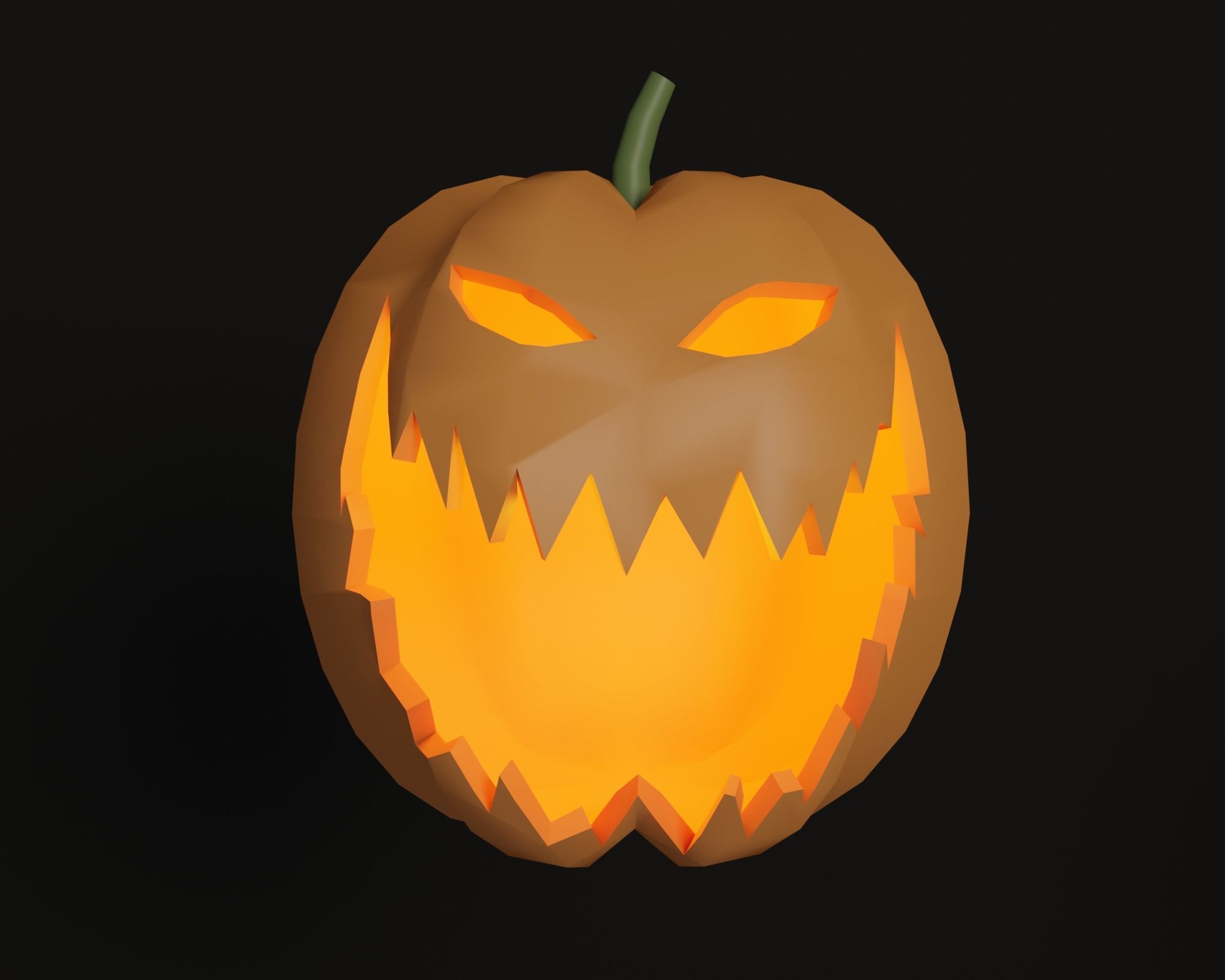 Pumpkins halloween pumpkin Low-poly 3D model_6