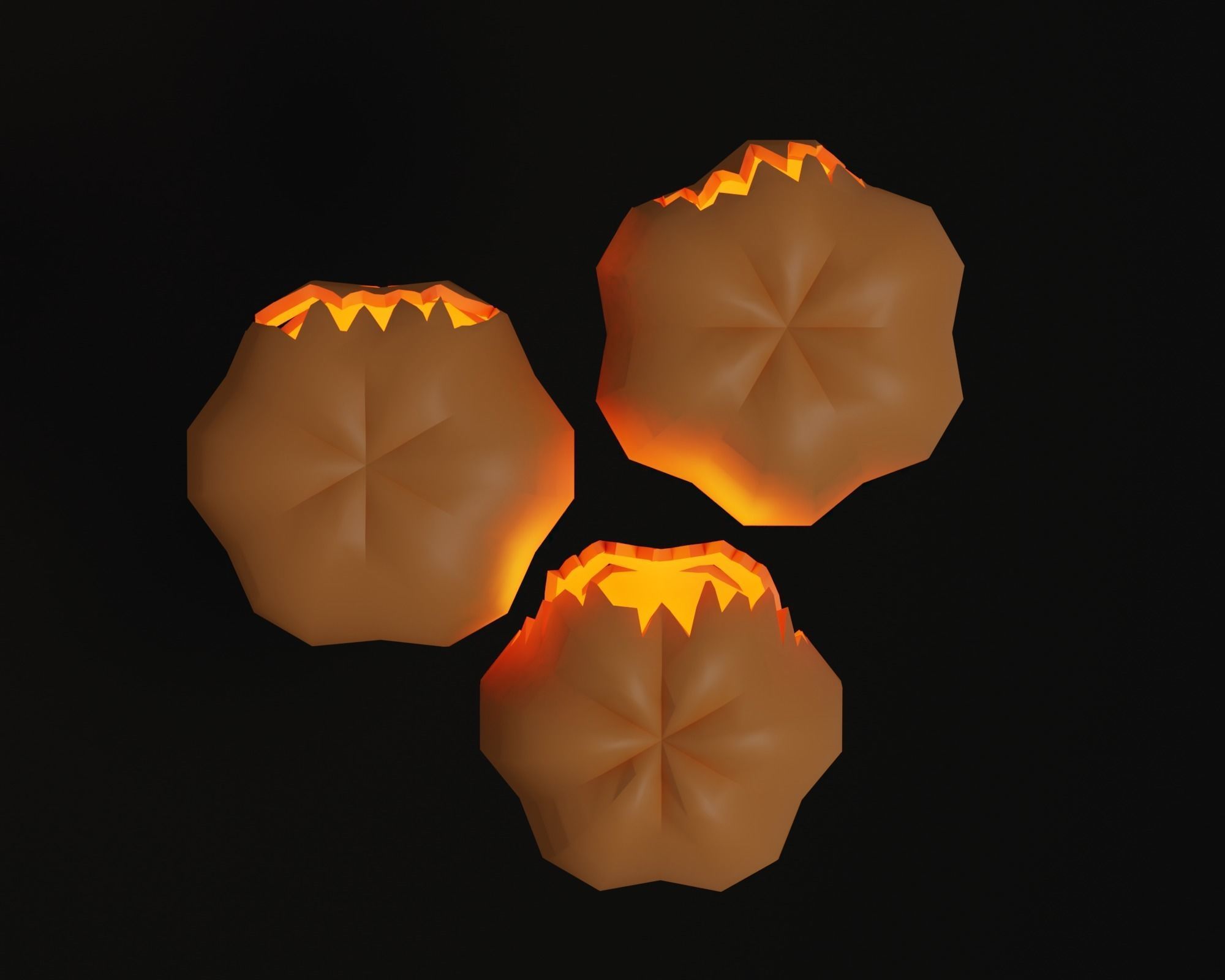 Pumpkins halloween pumpkin Low-poly 3D model_11