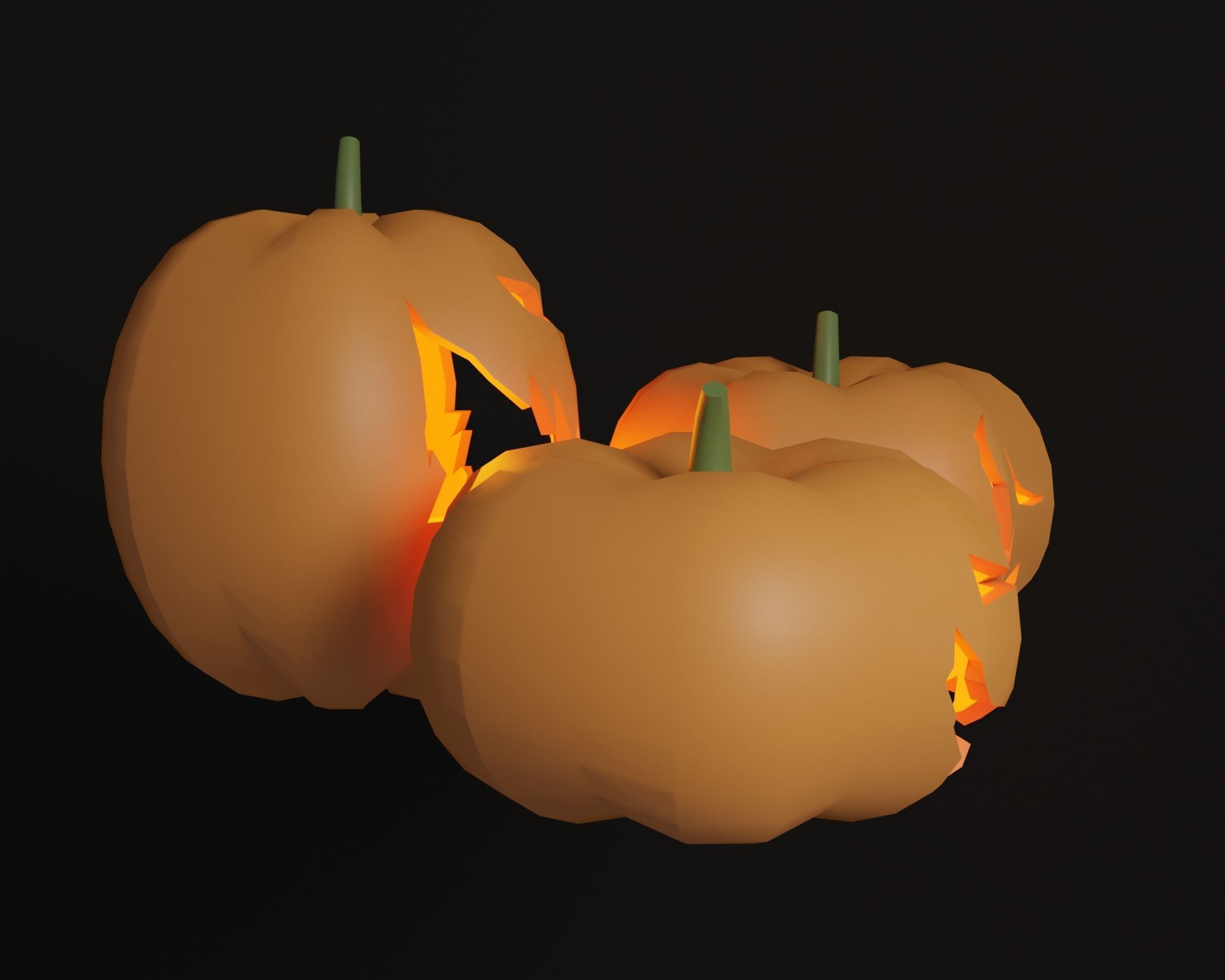 Pumpkins halloween pumpkin Low-poly 3D model_8