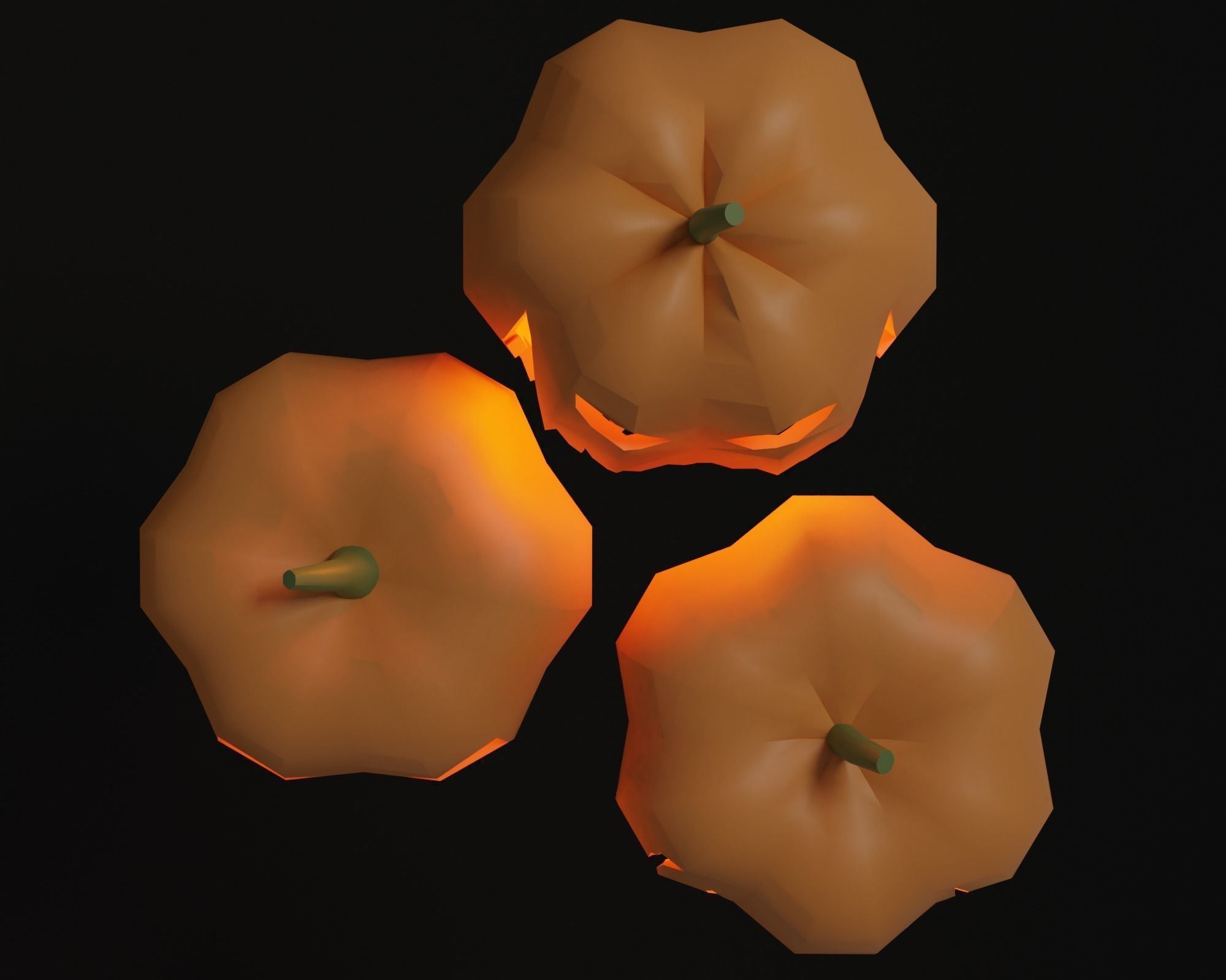 Pumpkins halloween pumpkin Low-poly 3D model_10
