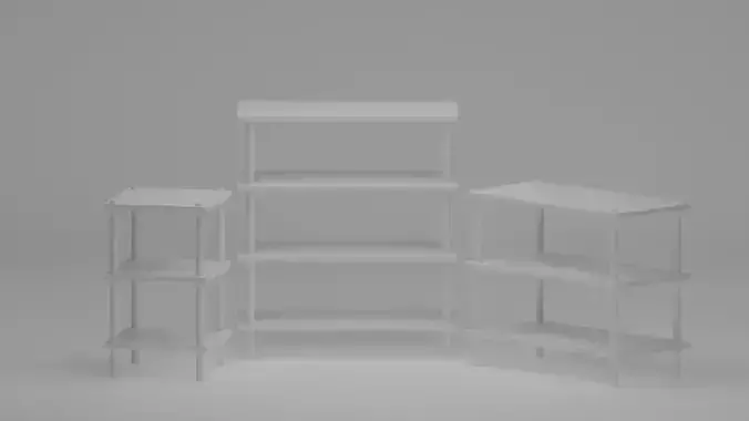 shelf 3D model rendering
