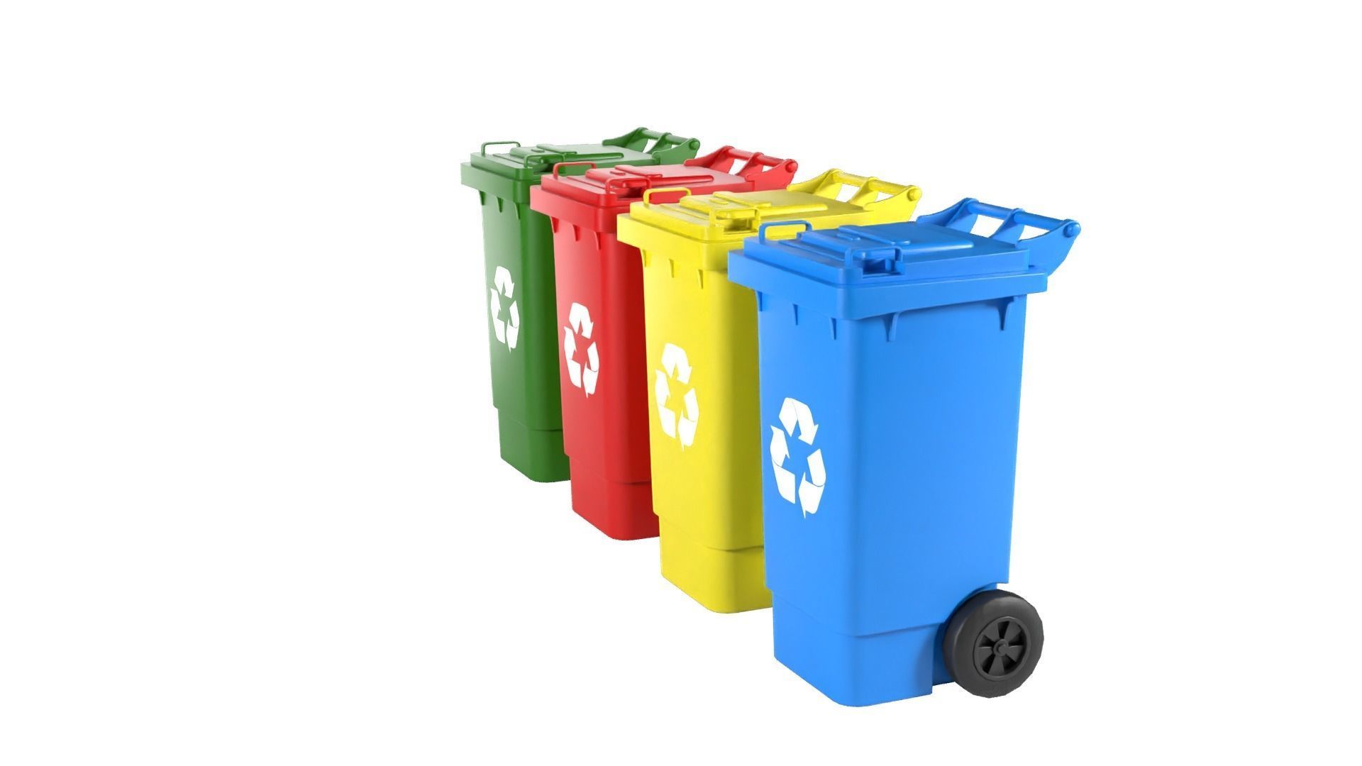 Plastic Recycle Bin Low-poly 3D model_3