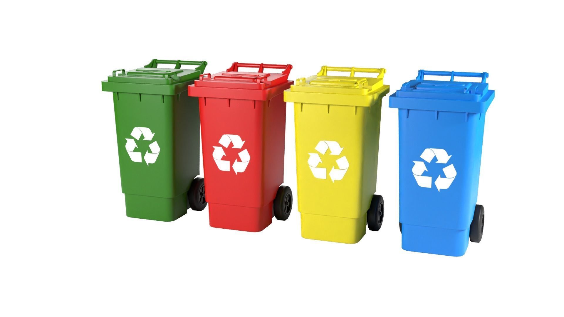 Plastic Recycle Bin Low-poly 3D model_2