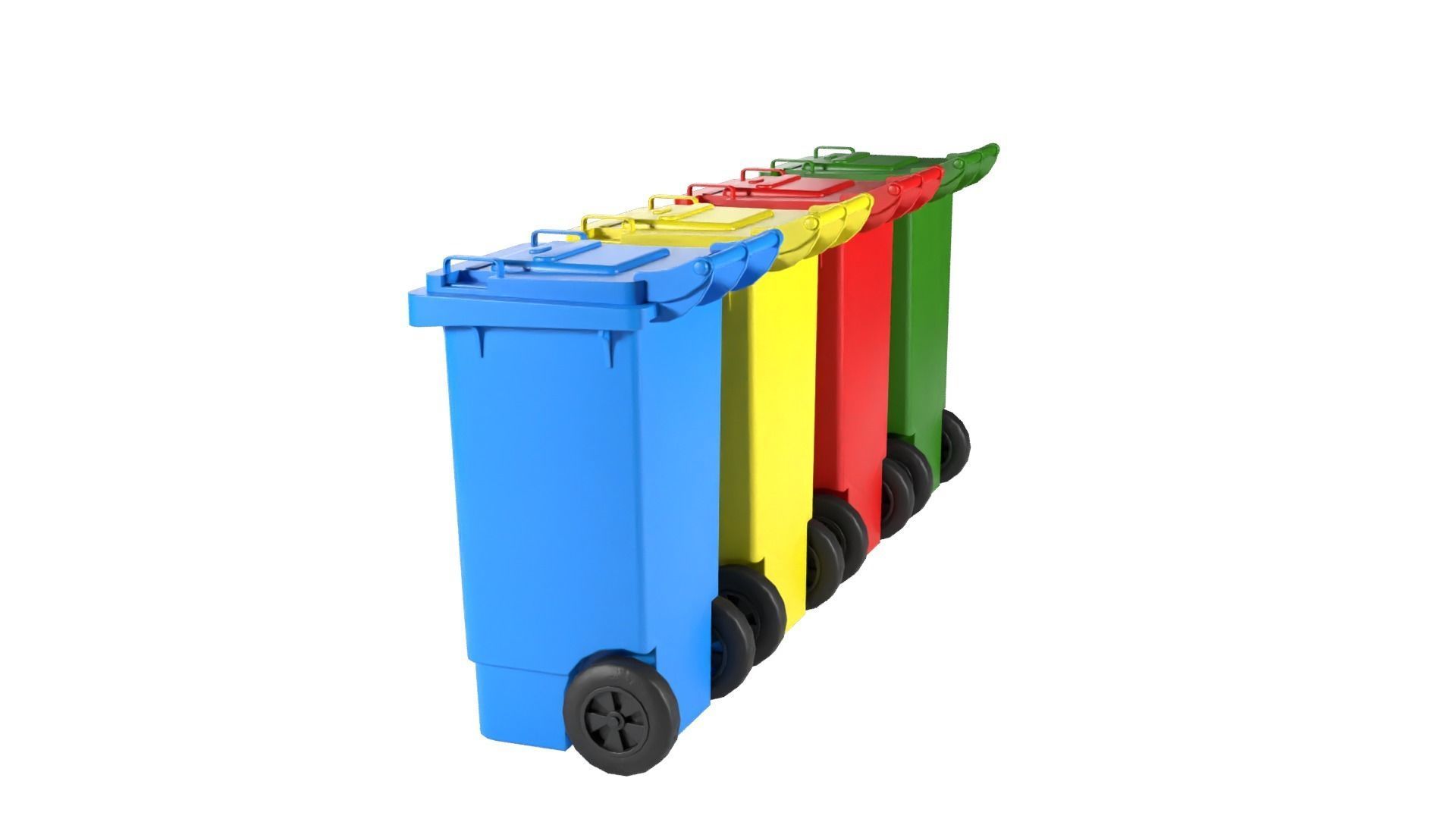 Plastic Recycle Bin Low-poly 3D model_4