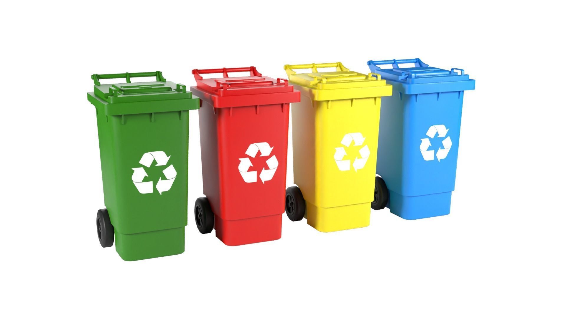 Plastic Recycle Bin Low-poly 3D model_9