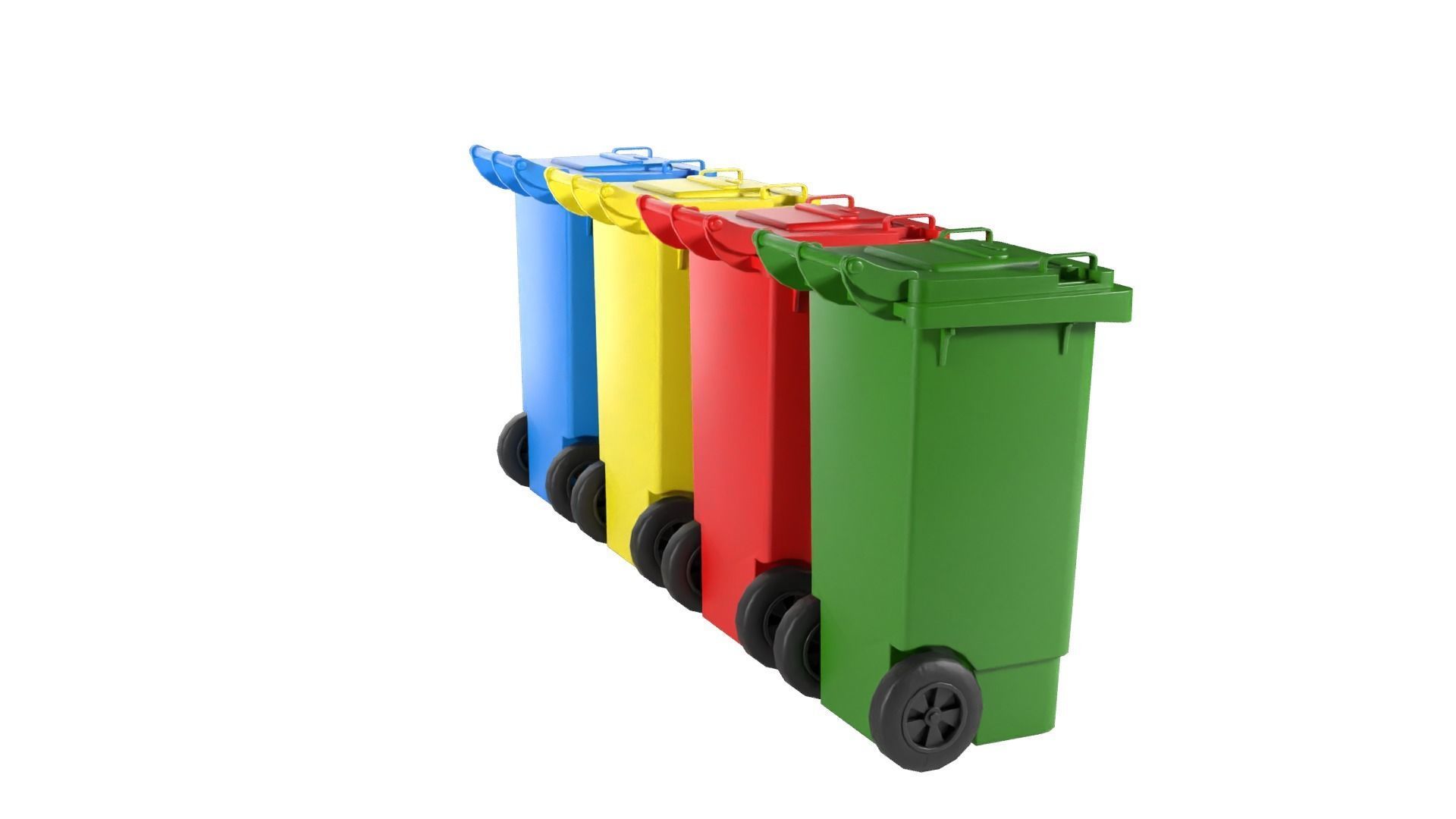 Plastic Recycle Bin Low-poly 3D model_7