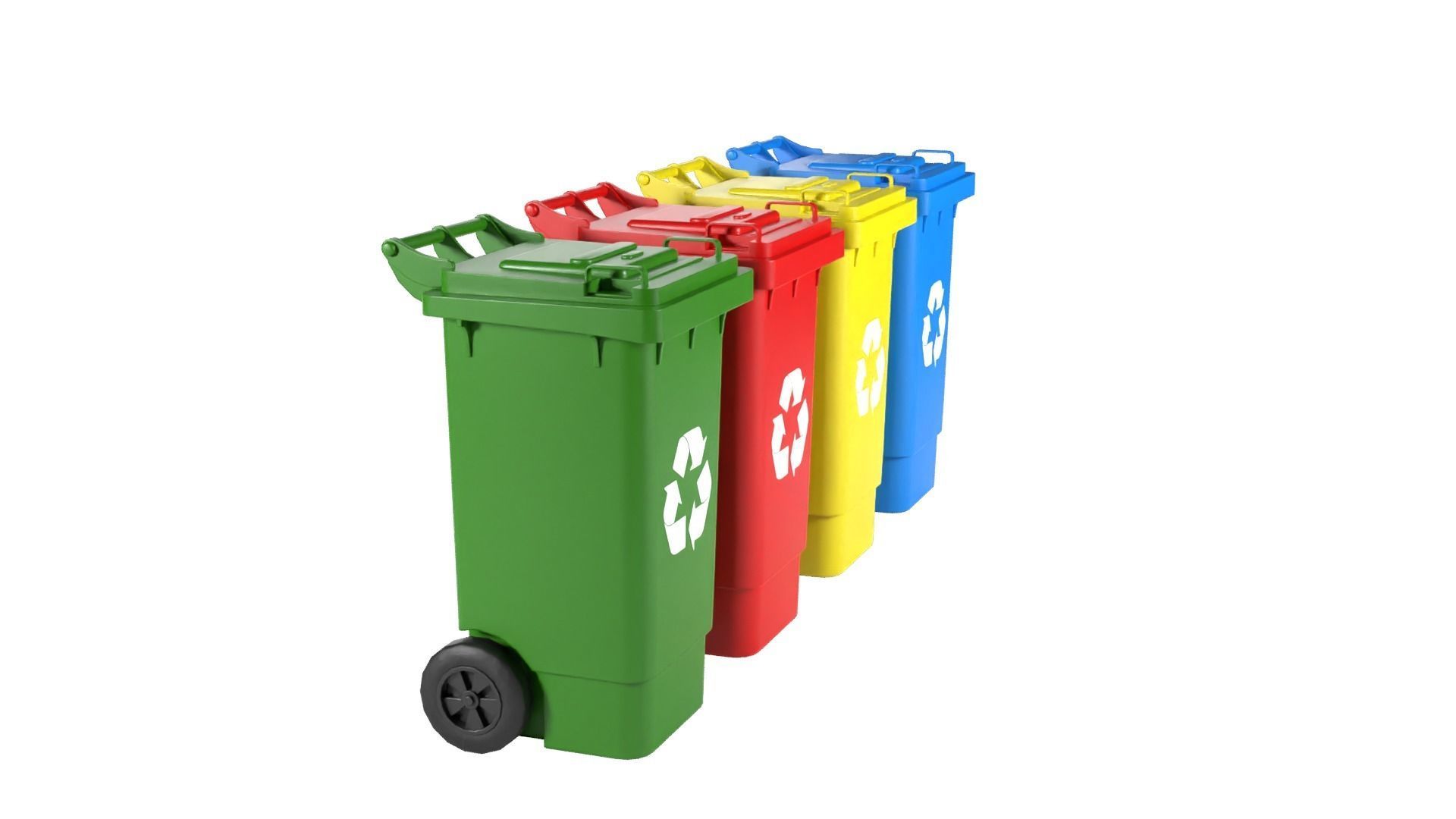 Plastic Recycle Bin Low-poly 3D model_8