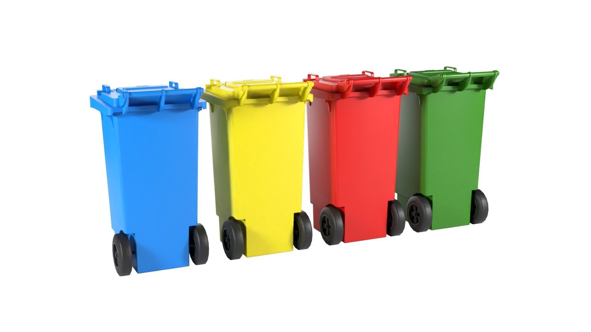 Plastic Recycle Bin Low-poly 3D model_5
