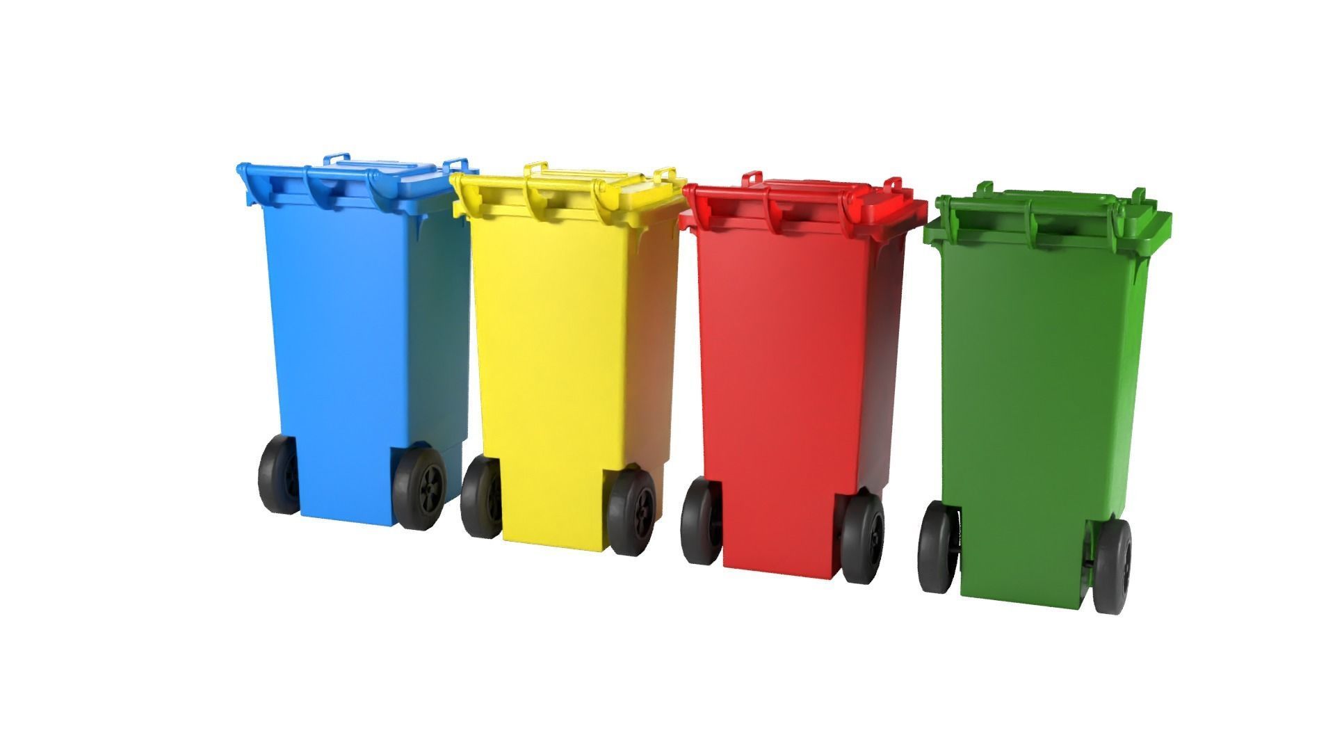 Plastic Recycle Bin Low-poly 3D model_6