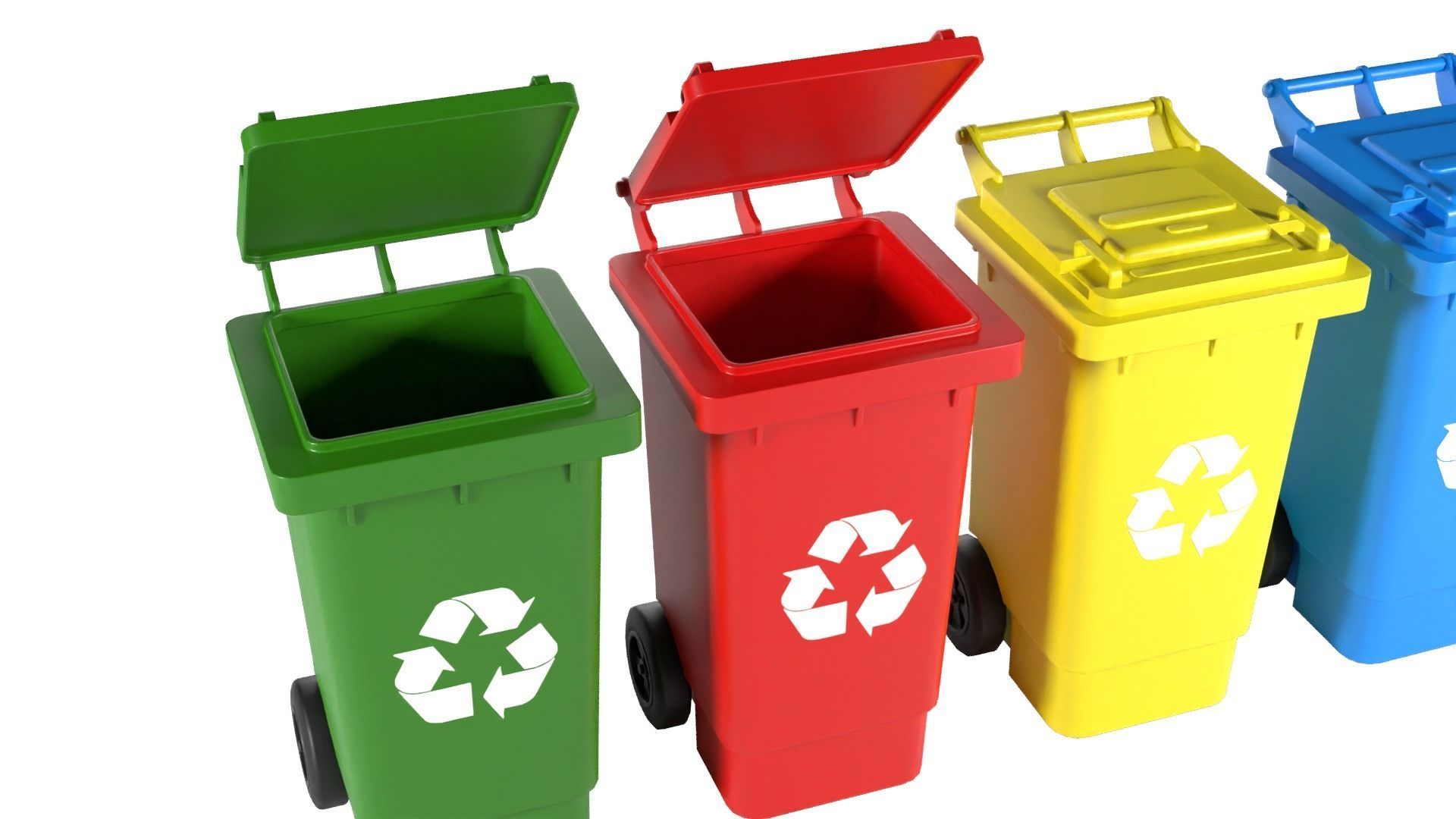 Plastic Recycle Bin Low-poly 3D model_1