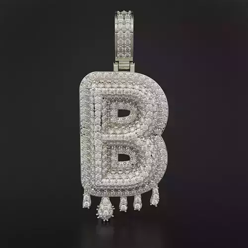 Bubble Letter B with Drip Pendant 3D print model