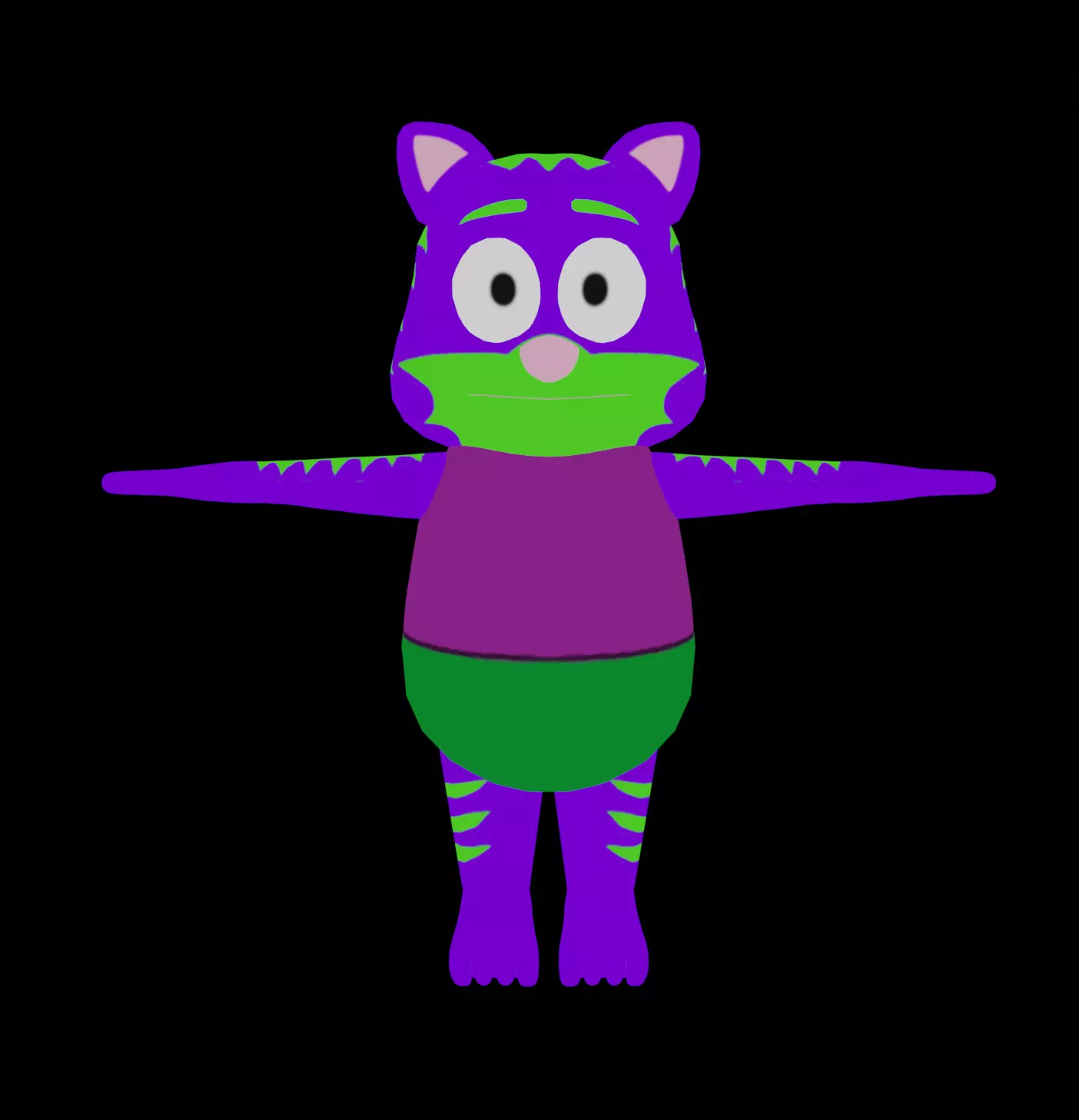 Cartoon Cat 3D Rigged Model Low-poly 3D model