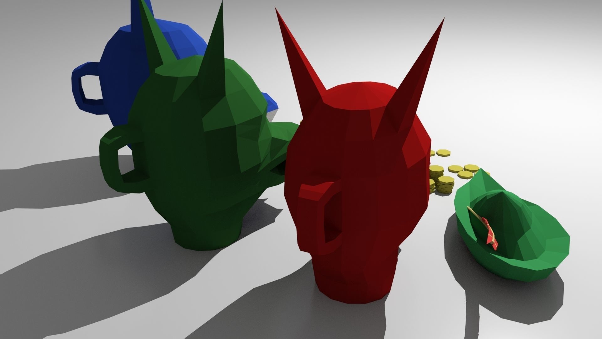 Runescape Coins Robin Hat And Halloween Mask Keychains 3D print model_5