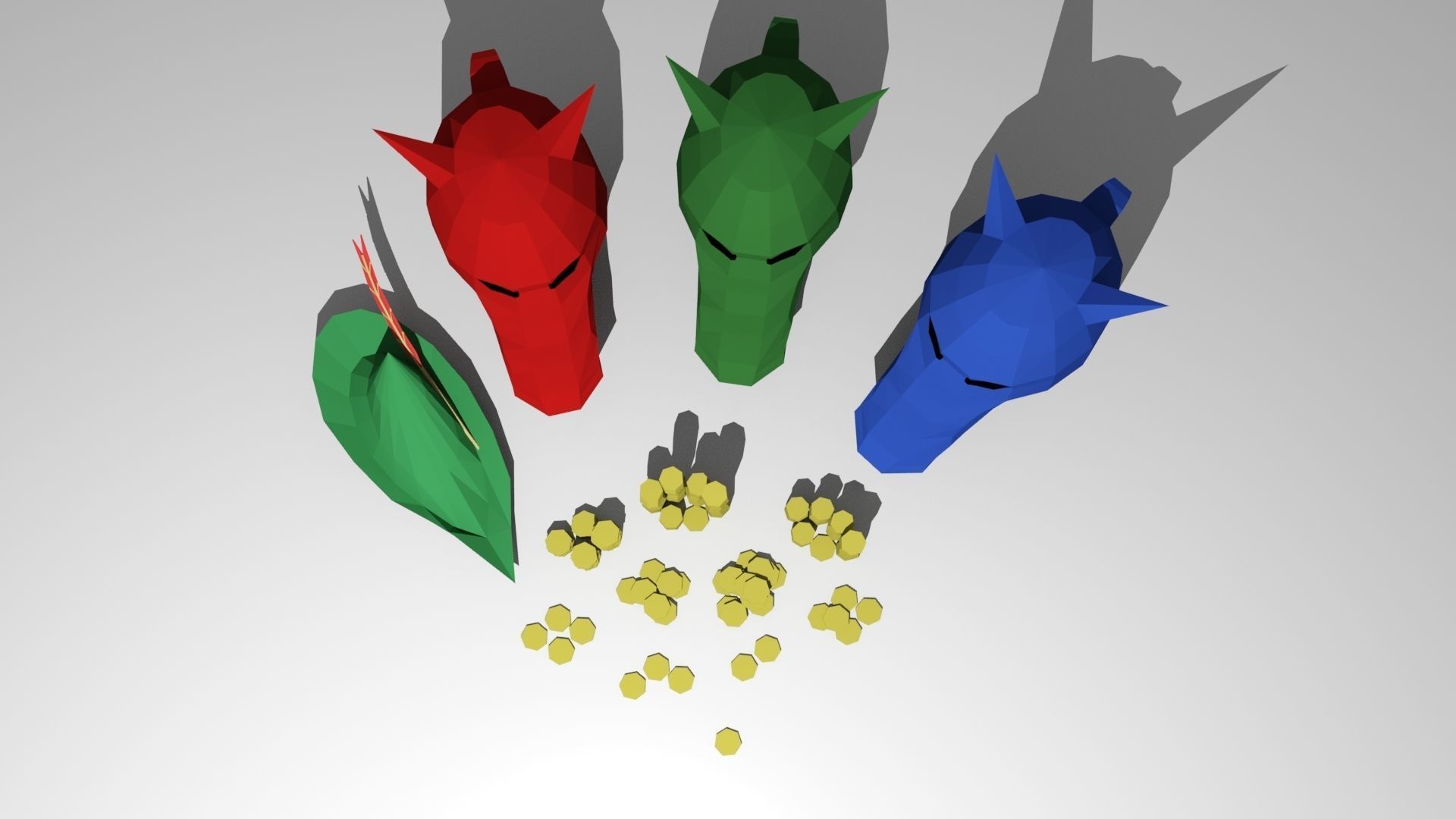 Runescape Coins Robin Hat And Halloween Mask Keychains 3D print model_9