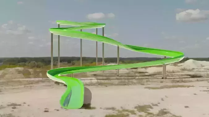 Water Slide Low-poly 3D model