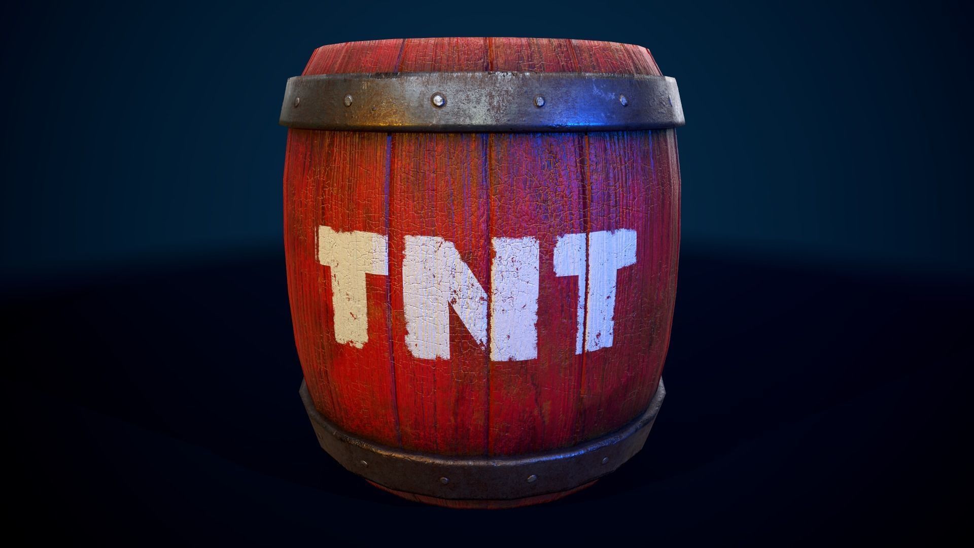 Poison and Dynamite Barrels Low-poly 3D model_8