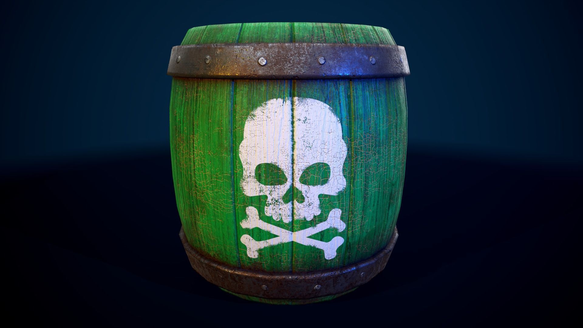 Poison and Dynamite Barrels Low-poly 3D model_9