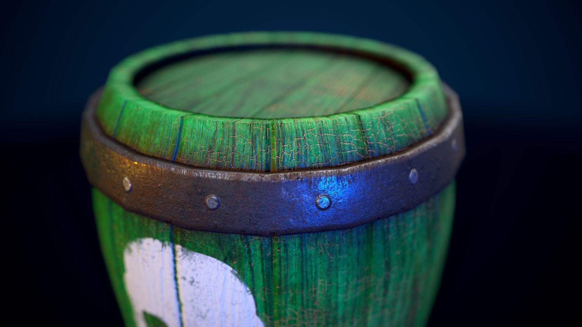 Poison and Dynamite Barrels Low-poly 3D model_10