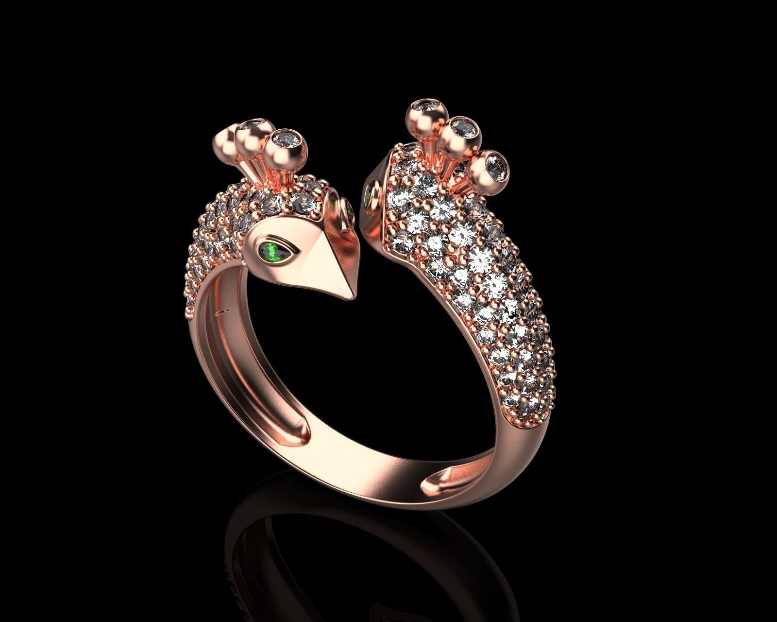 peacock ring 110 3D model_3