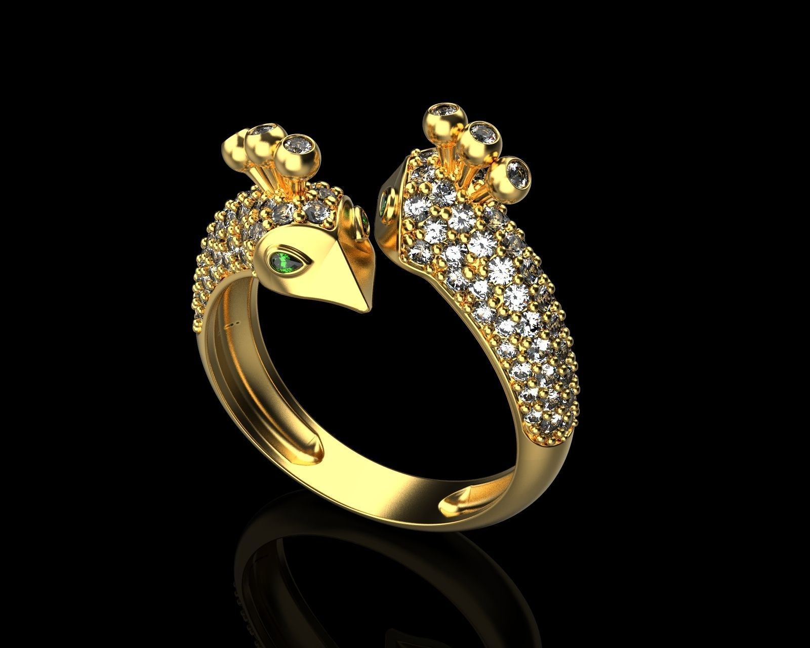 peacock ring 110 3D model_2