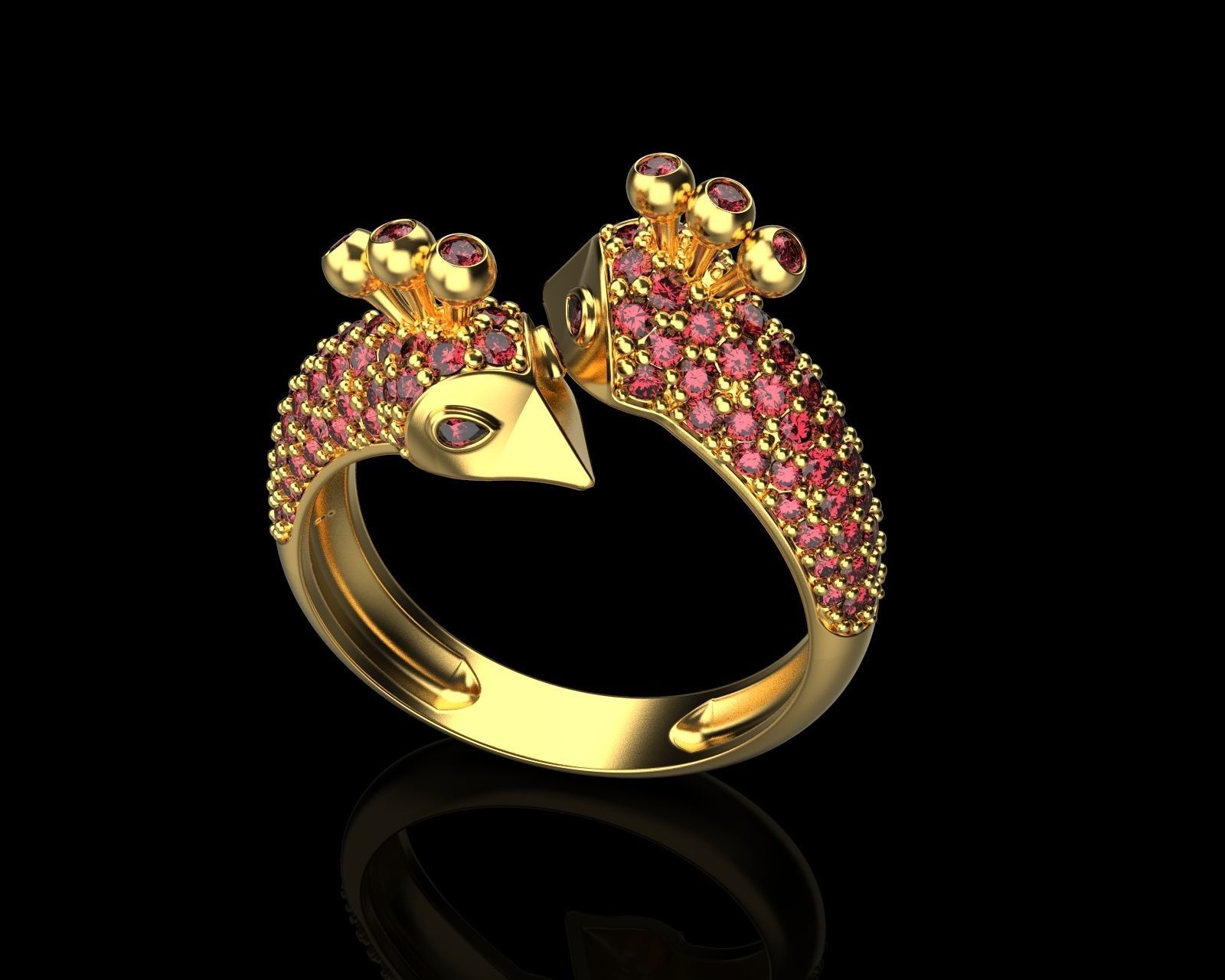 peacock ring 110 3D model_5