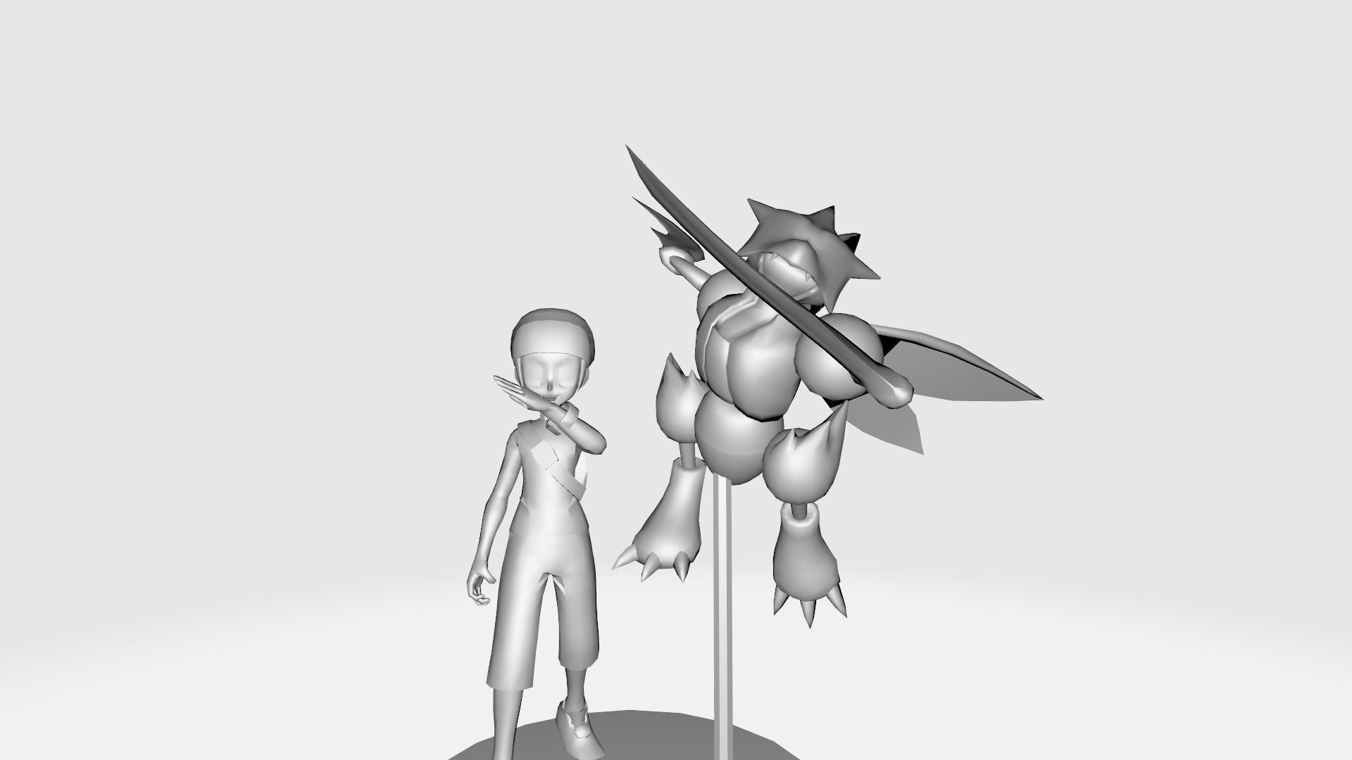 trainer and Scyther 3D print model_5