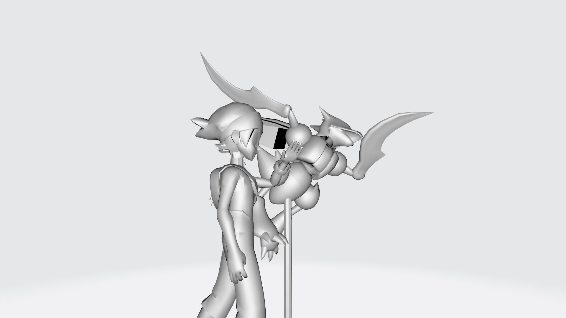 trainer and Scyther 3D print model_9