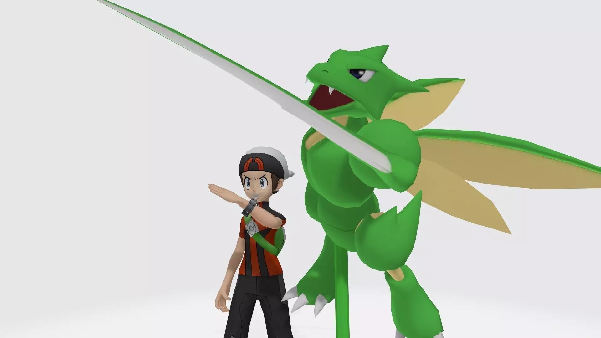 trainer and Scyther 3D print model_0