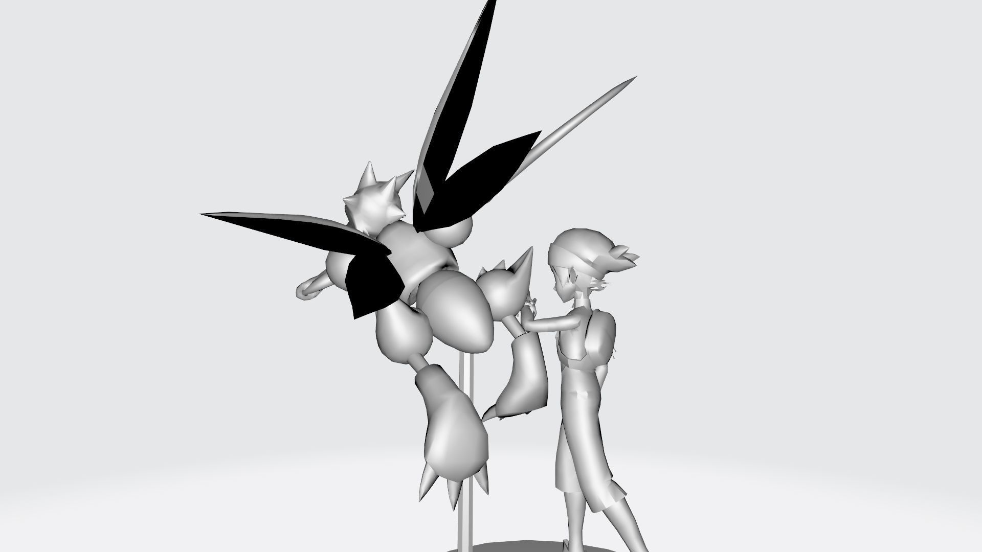 trainer and Scyther 3D print model_6
