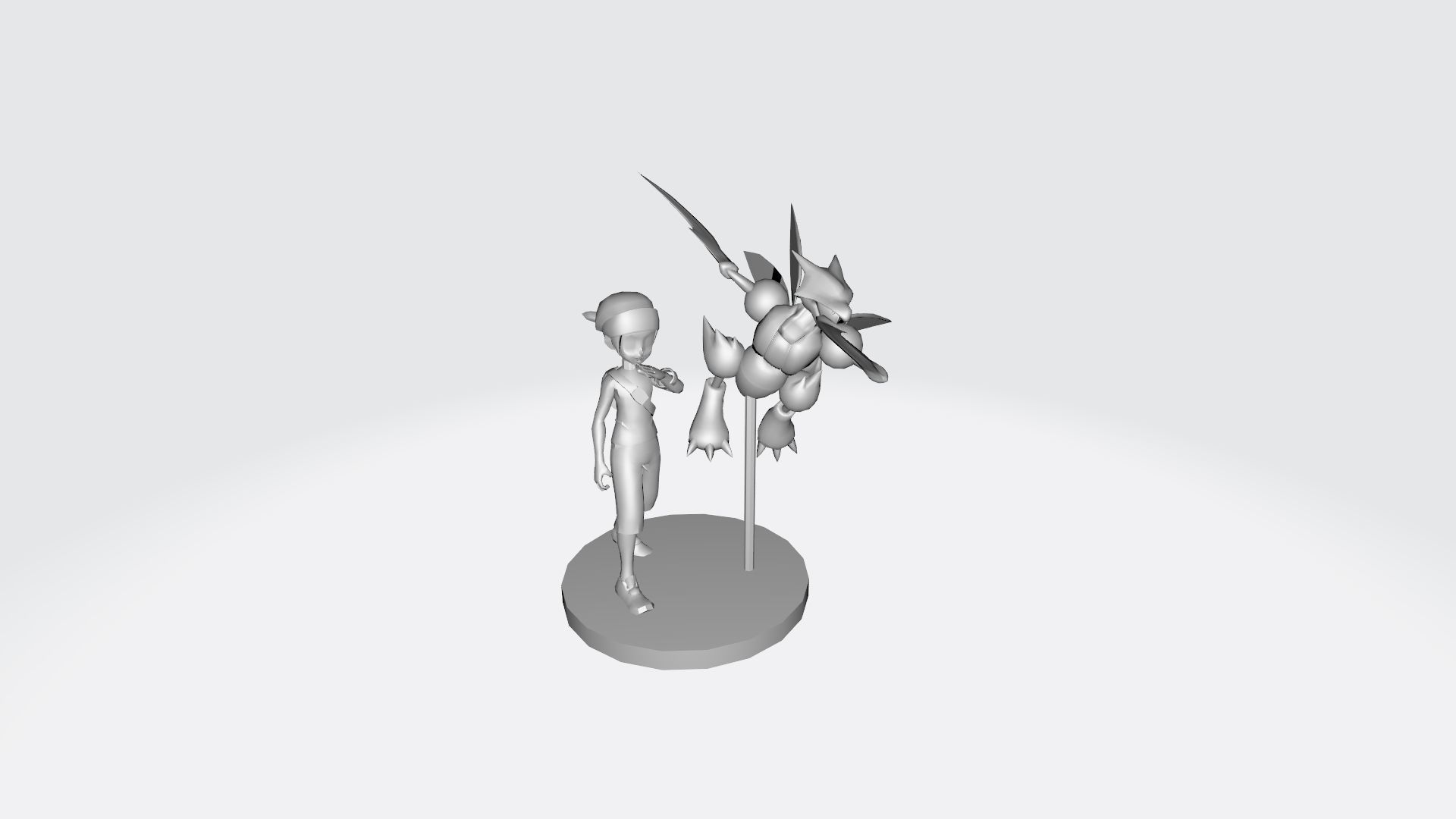 trainer and Scyther 3D print model_8