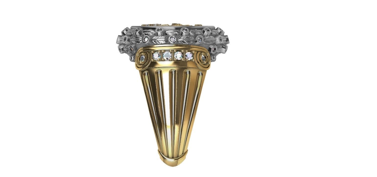 Masonic Double Eagle Ring 3D print model_8