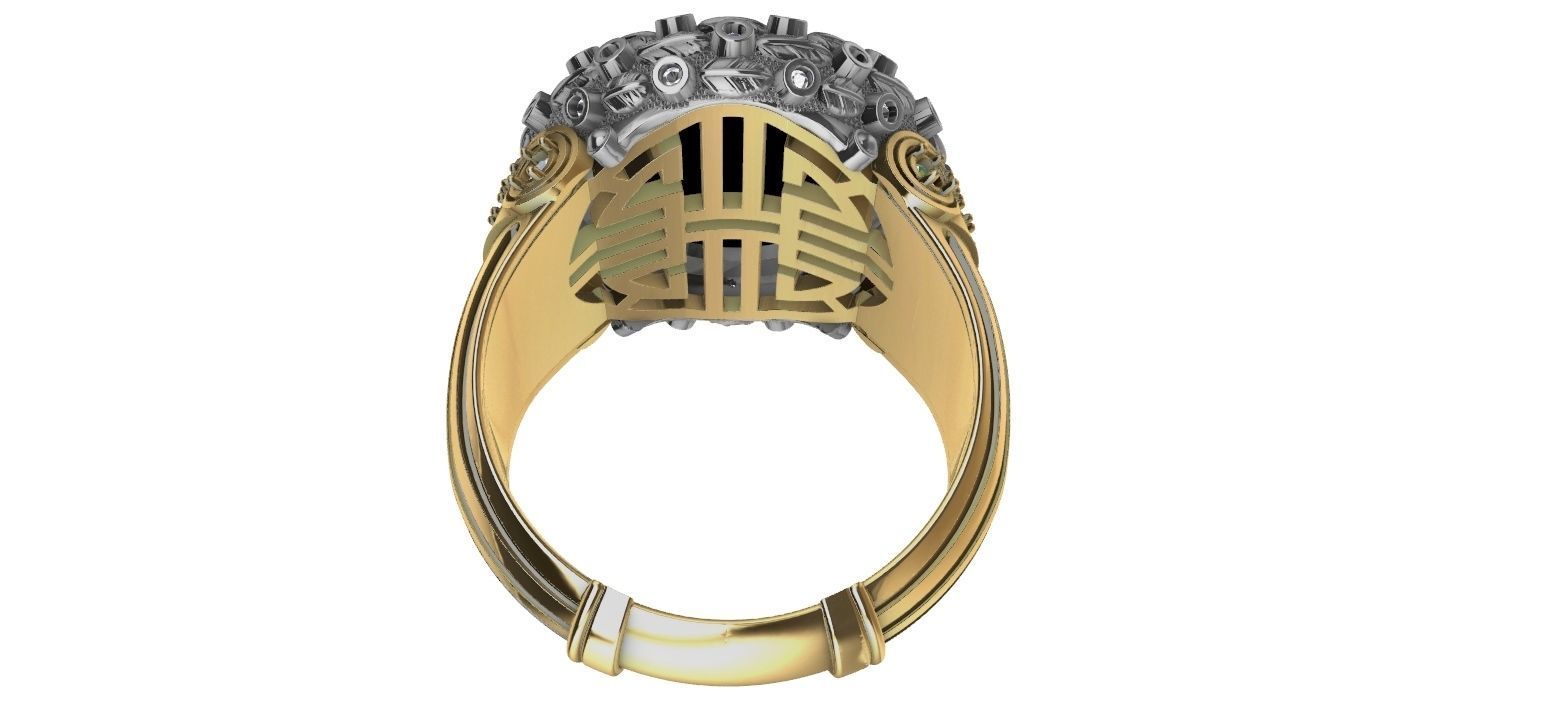 Masonic Double Eagle Ring 3D print model_13