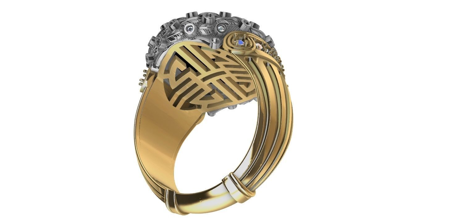 Masonic Double Eagle Ring 3D print model_14