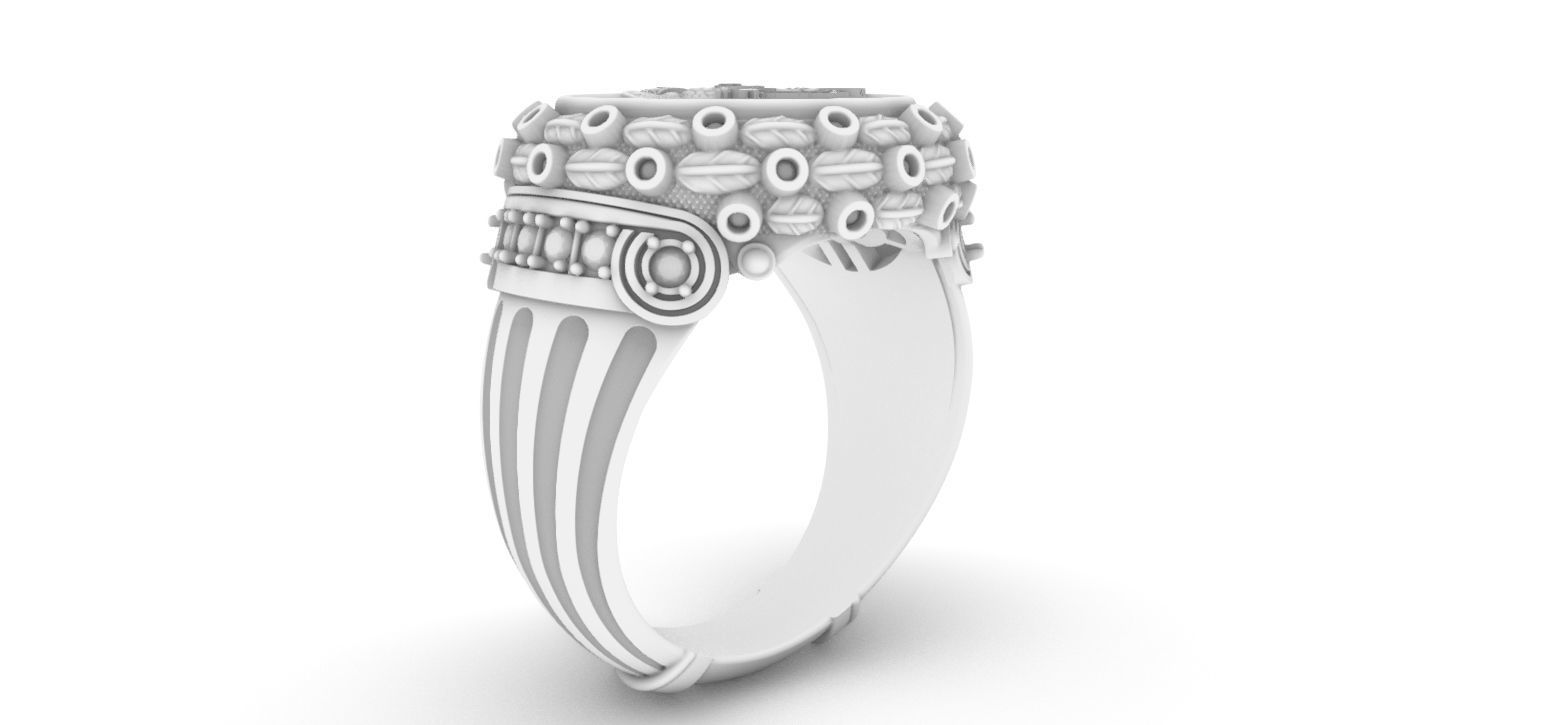 Masonic Double Eagle Ring 3D print model_4