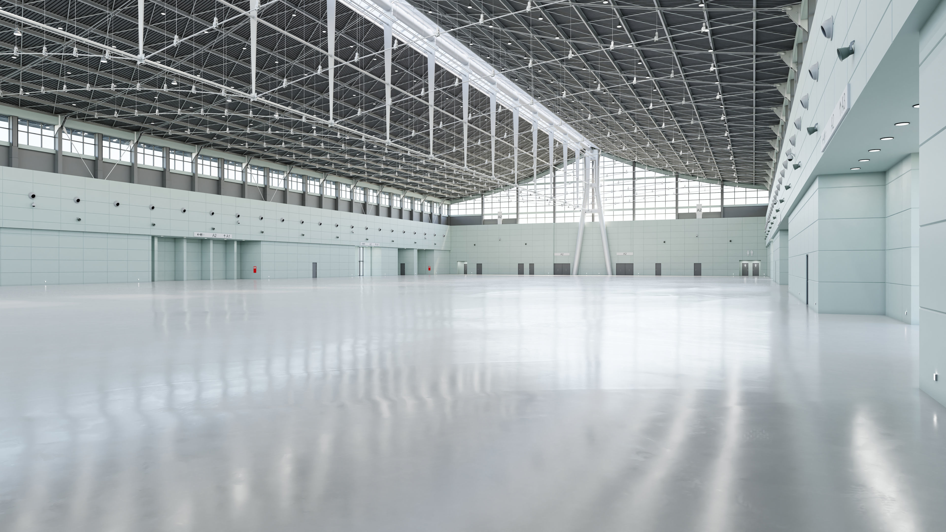 Exhibition Hall Interior 1 Low-poly 3D model_1