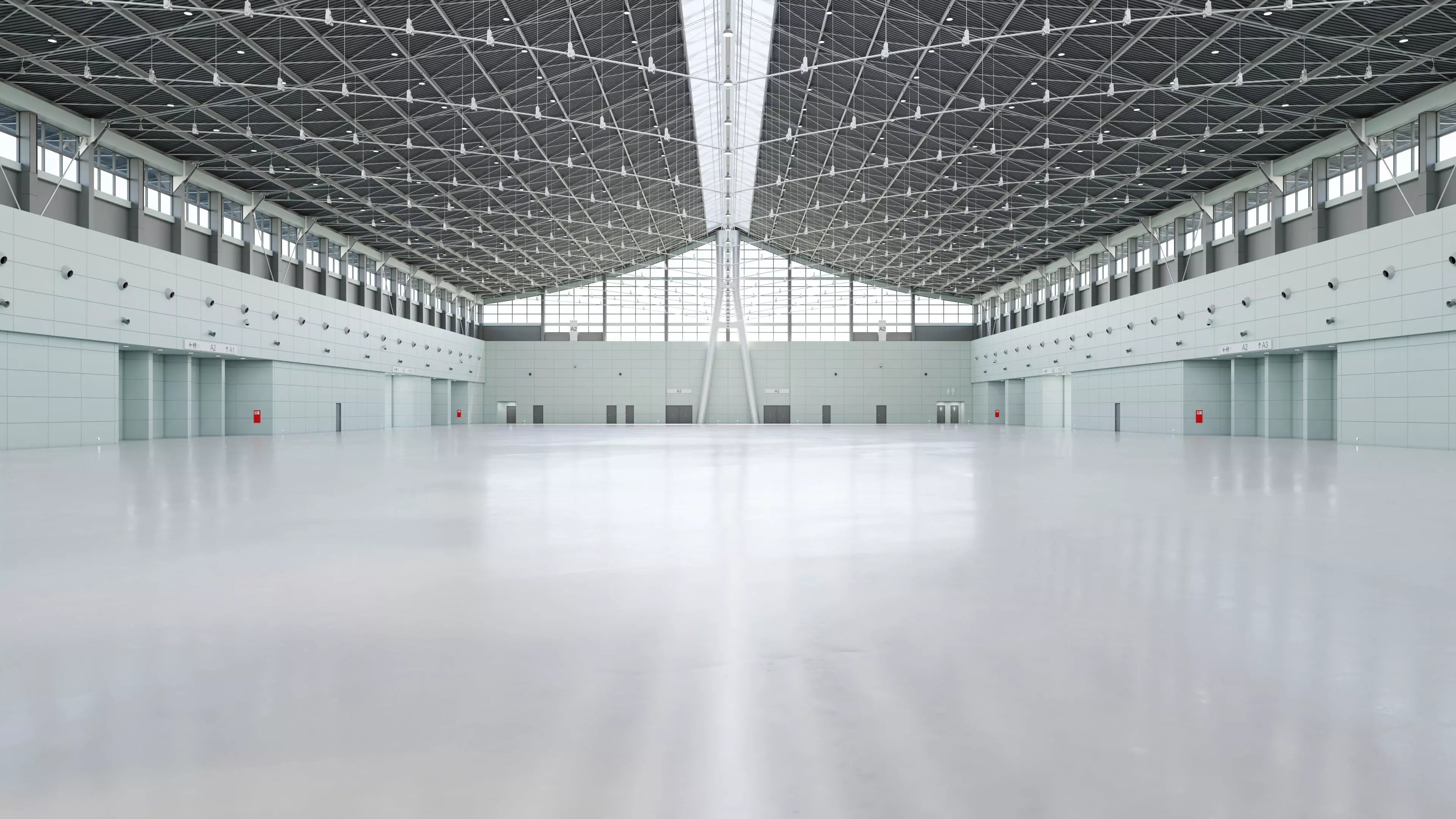 Exhibition Hall Interior 1 Low-poly 3D model_0